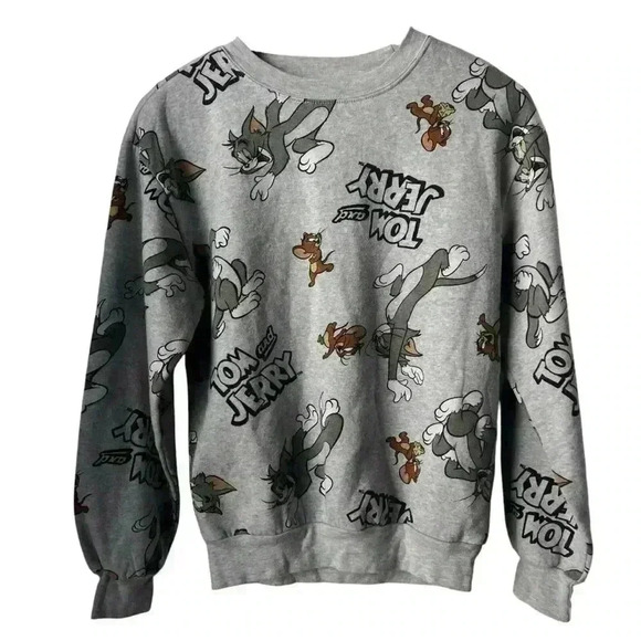 Tom and Jerry Heather Gray Pullover Sweatshirt | Size XS - Picture 1 of 7